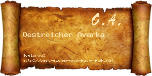 Oestreicher Avarka névjegykártya